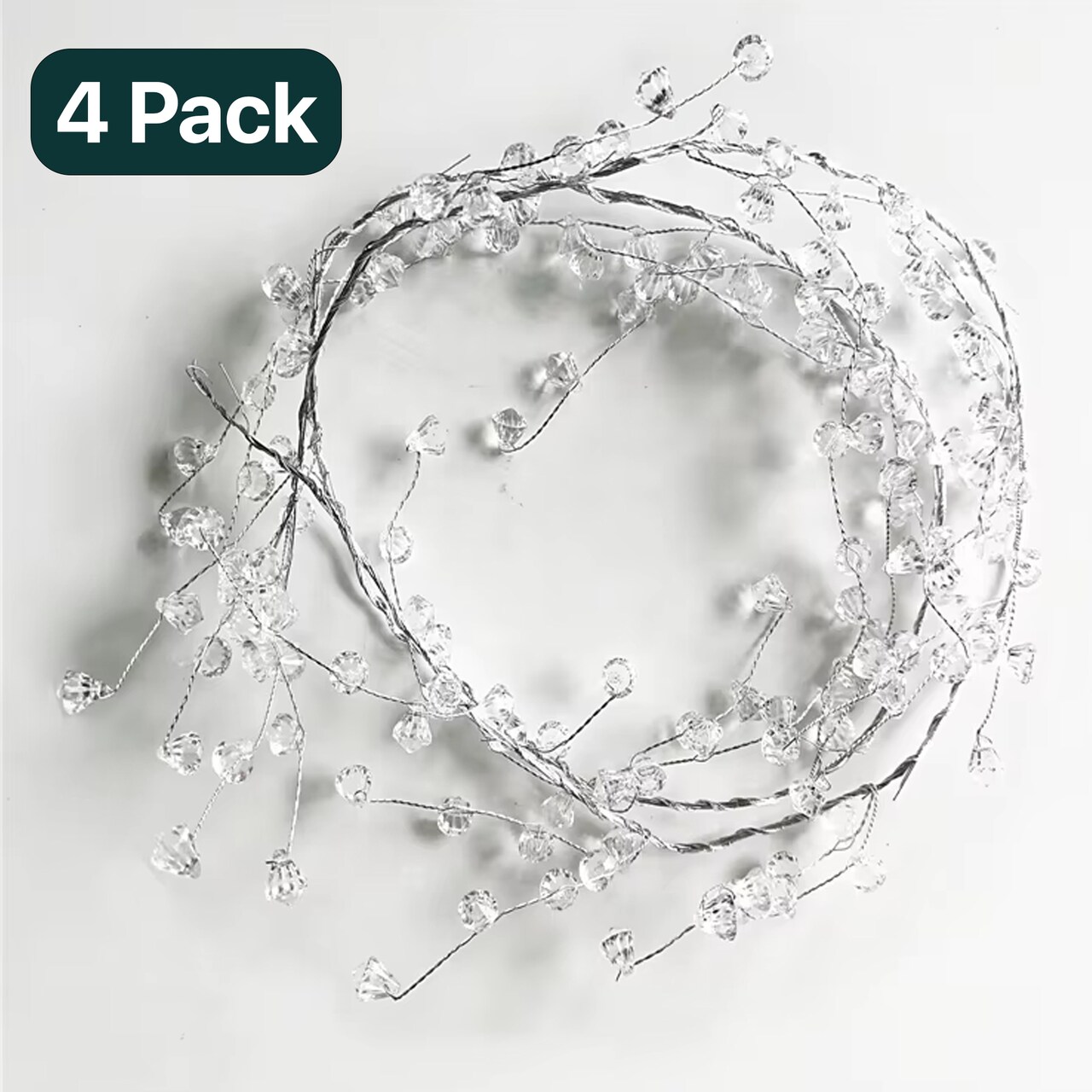 Elegant 40 LED Crystal Gemstone String Lights — Battery Powered